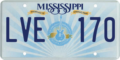 MS license plate LVE170