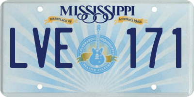 MS license plate LVE171