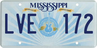 MS license plate LVE172