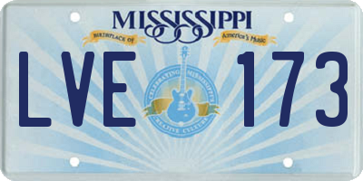 MS license plate LVE173