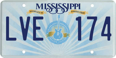 MS license plate LVE174