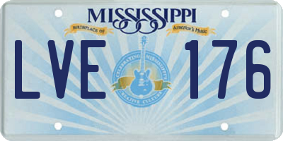 MS license plate LVE176