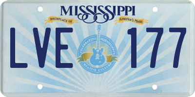 MS license plate LVE177