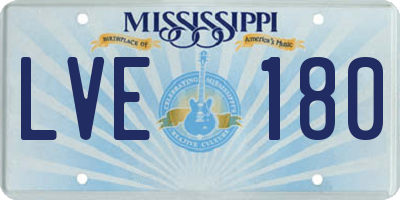 MS license plate LVE180