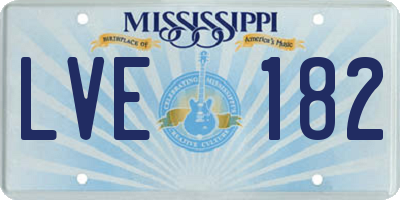 MS license plate LVE182