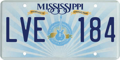 MS license plate LVE184