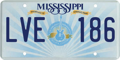 MS license plate LVE186