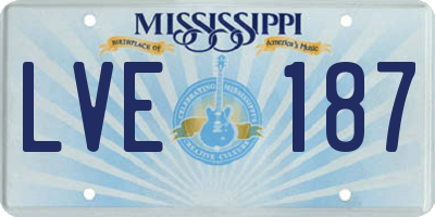 MS license plate LVE187
