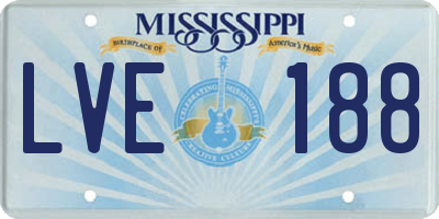 MS license plate LVE188