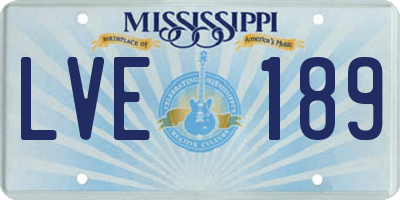 MS license plate LVE189