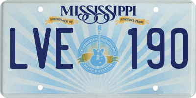 MS license plate LVE190