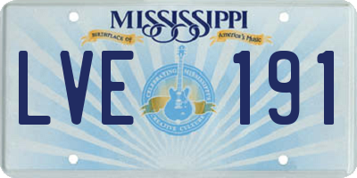 MS license plate LVE191