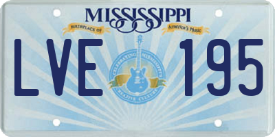 MS license plate LVE195