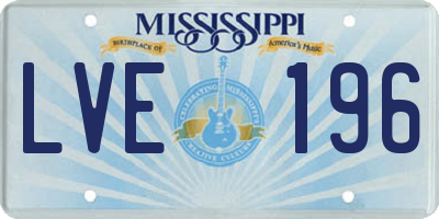 MS license plate LVE196