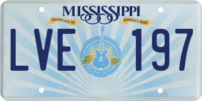 MS license plate LVE197