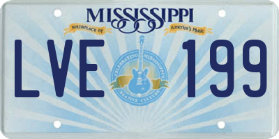 MS license plate LVE199
