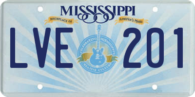 MS license plate LVE201