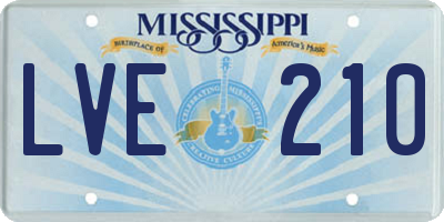 MS license plate LVE210
