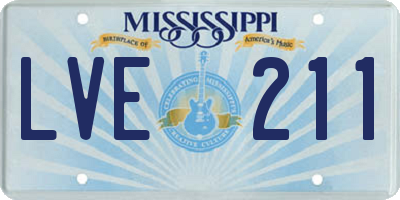 MS license plate LVE211