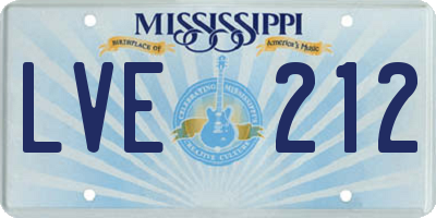 MS license plate LVE212