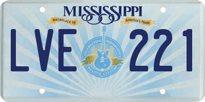MS license plate LVE221