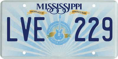 MS license plate LVE229