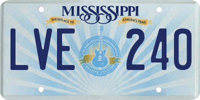 MS license plate LVE240