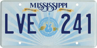 MS license plate LVE241