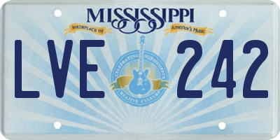 MS license plate LVE242