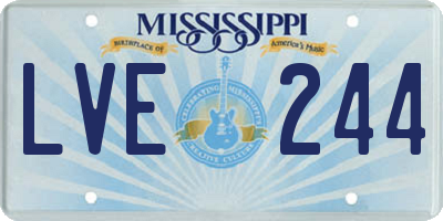MS license plate LVE244
