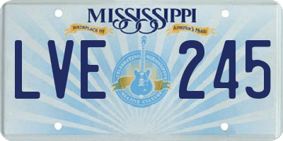MS license plate LVE245