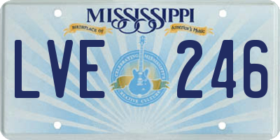 MS license plate LVE246