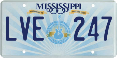 MS license plate LVE247