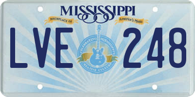 MS license plate LVE248