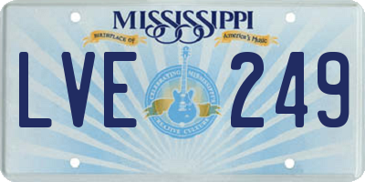 MS license plate LVE249