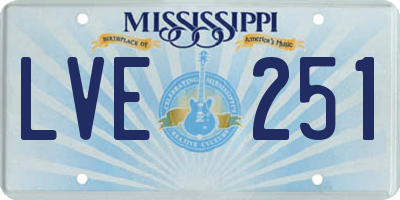 MS license plate LVE251