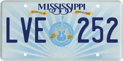 MS license plate LVE252