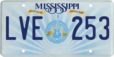 MS license plate LVE253