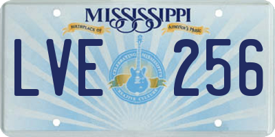 MS license plate LVE256