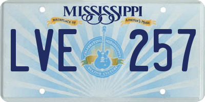 MS license plate LVE257