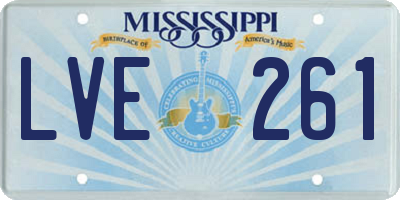 MS license plate LVE261