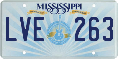 MS license plate LVE263
