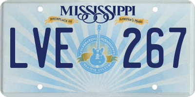 MS license plate LVE267