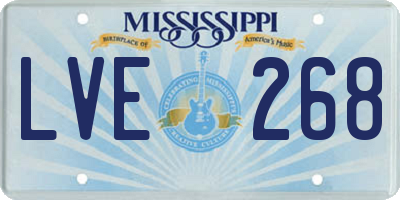 MS license plate LVE268