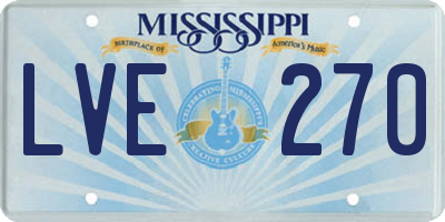 MS license plate LVE270