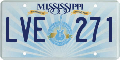MS license plate LVE271