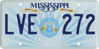 MS license plate LVE272
