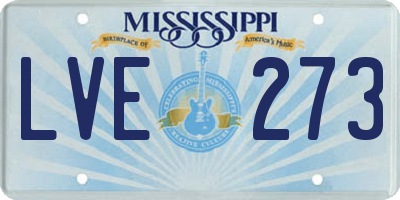 MS license plate LVE273