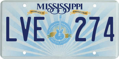 MS license plate LVE274