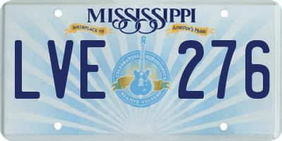MS license plate LVE276